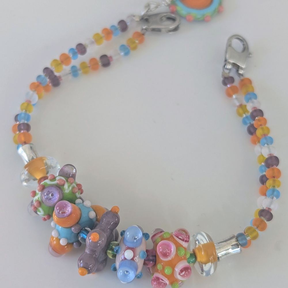 Artisan Beaded And Sterling Silver Bracelet - Picture 2 of 9